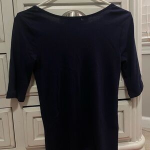 Gap navy 3/4 sleeve scoop back top